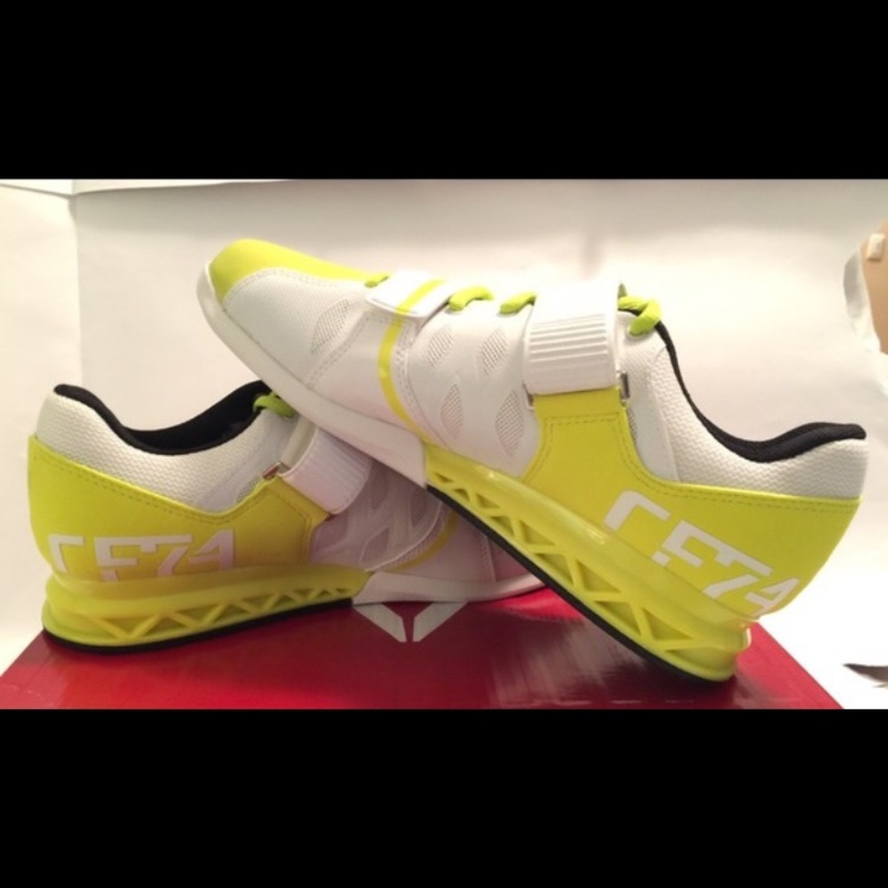 Reebok White and Neon Yellow Women's Shoes